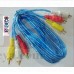 OkaeYa 3 RCA Male to Male Flat AV Cable 1 Meter - Home Theater Laptop PC DVD